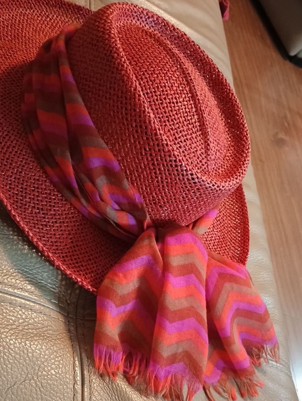 Boho Red Straw Hat - Picture 6 of 6